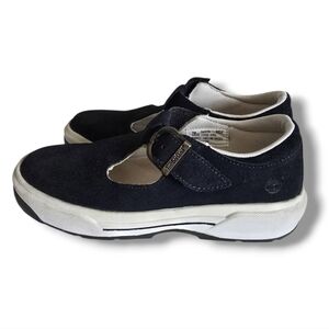 TIMBERLAND Women's Clairemont Navy Leather Suede Mary Jane Wedge Shoes